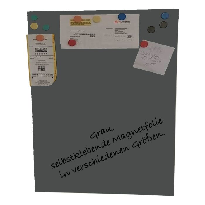 Graue Folie 50x40 cm - magnetisch & selbstklebend