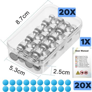 20er Pack Hochleistungs-Kegelmagnete-silber 12x16mm